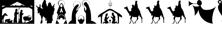 Free Font SL Christmas Silhouettes
