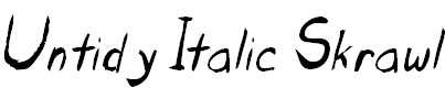 Free Font Untidy Italic Skrawl