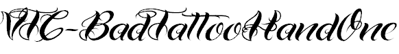 Free Font VTC-Bad Tattoo Hand One