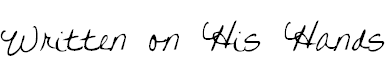 Font Font Written on His Hands