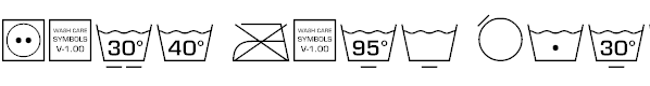 Free Font Wash Care Symbols M54