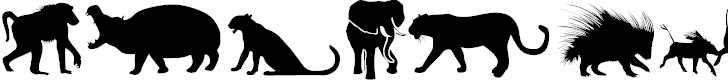 Free Font Afrika Wildlife B Mammals2