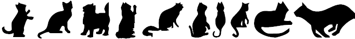 Free Font Cat Silhouettes